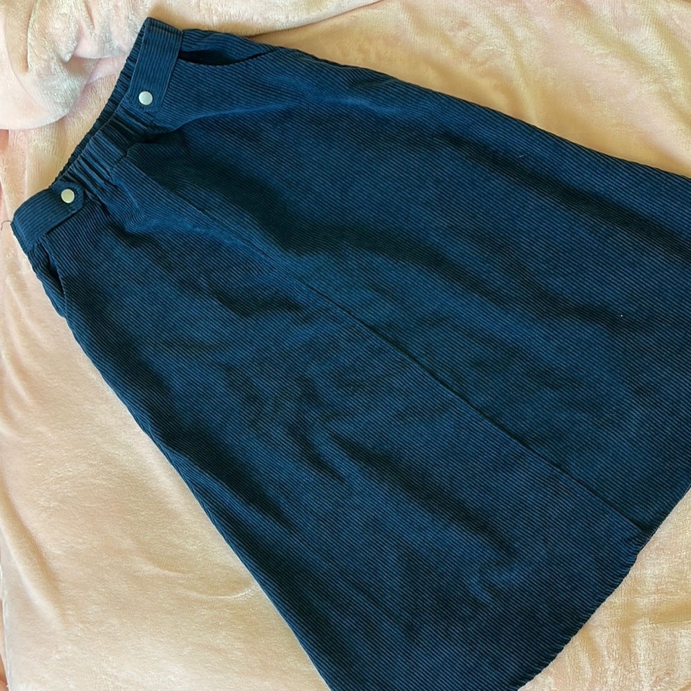 Blue A-Line Midi Skirt for Casual Days